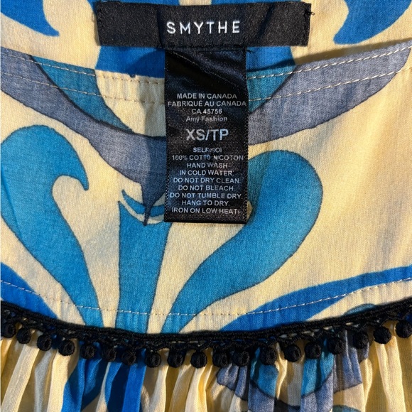 SMYTHE  Blue Cotton Patterned Matching Set in Sz XS - Picture 6 of 7